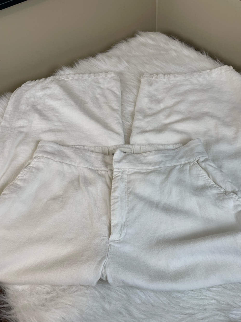 Abercrombie linen blend Wide-Leg Pants large - Picture 11 of 13